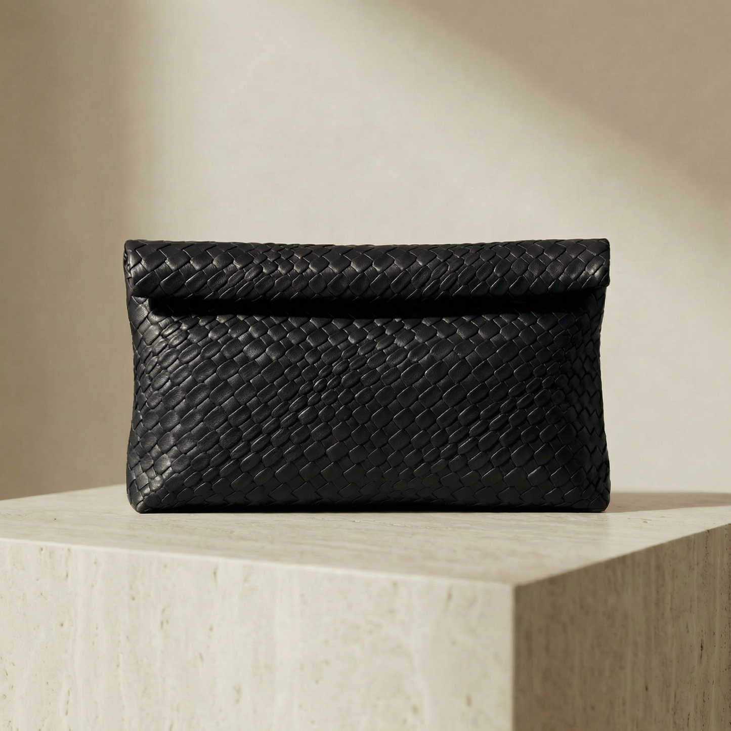 Model 02: THE FOLD (Foldover Clutch BLACK)