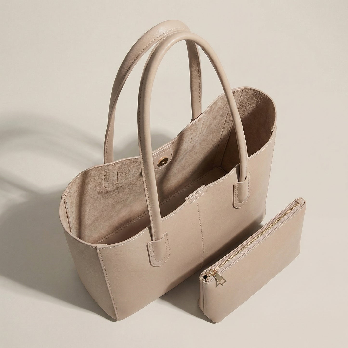 Model 05: THE LINE - Structured Tote (Khaki)