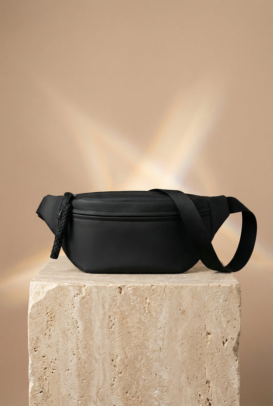 Model 06: THE STRIDE — Crossbody Belt Bag (Black)