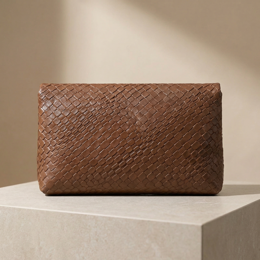 Model 02: THE FOLD (Foldover Clutch BROWN)