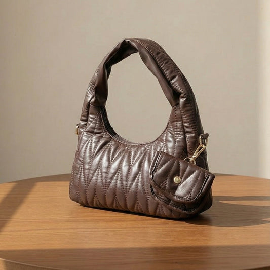 Model 04: THE PUFF (Quilted Mini Hobo - COCOA)
