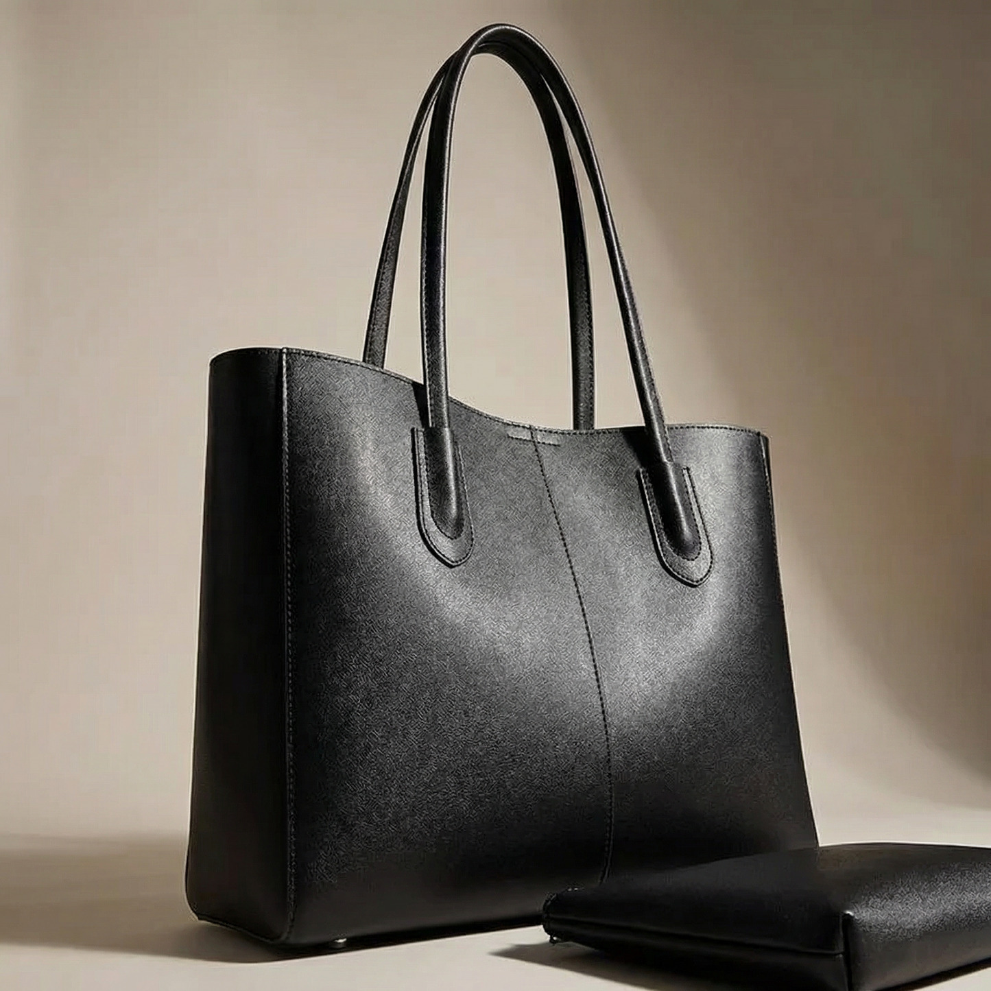 Model 05: THE LINE - Structured Tote (Black)