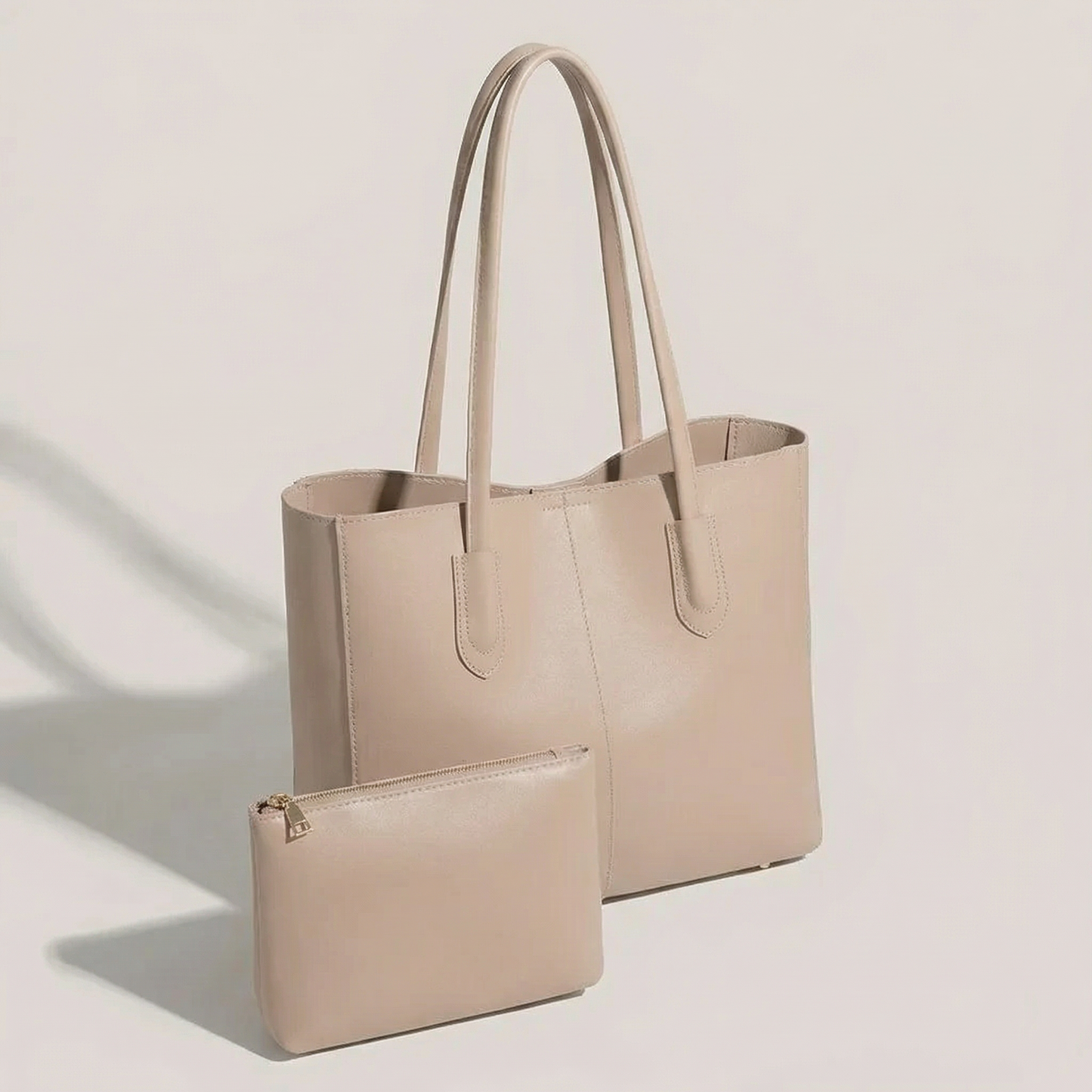 Model 05: THE LINE - Structured Tote (Khaki)