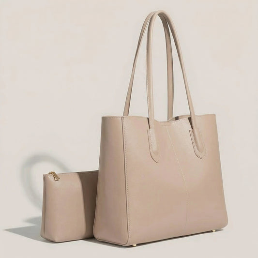 Model 05: THE LINE - Structured Tote (Khaki)