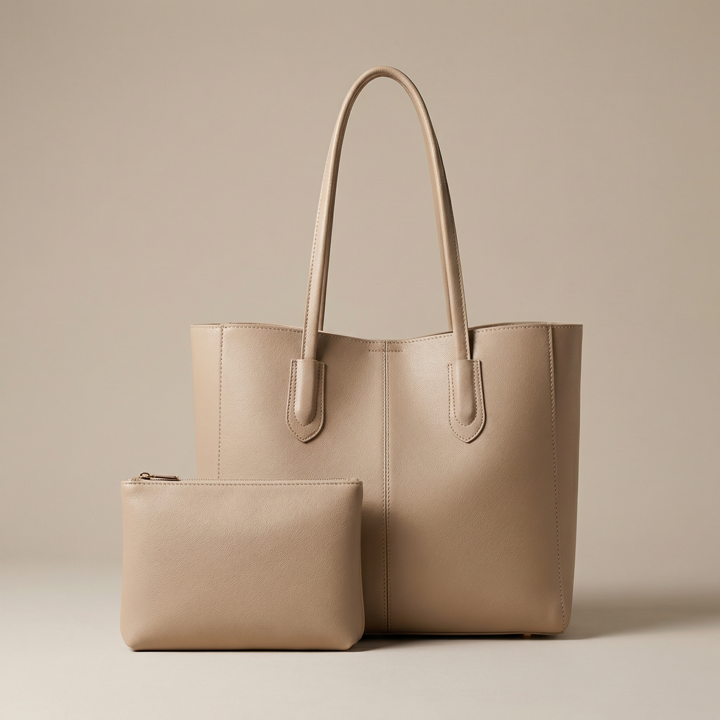 Model 05: THE LINE - Structured Tote (Khaki)