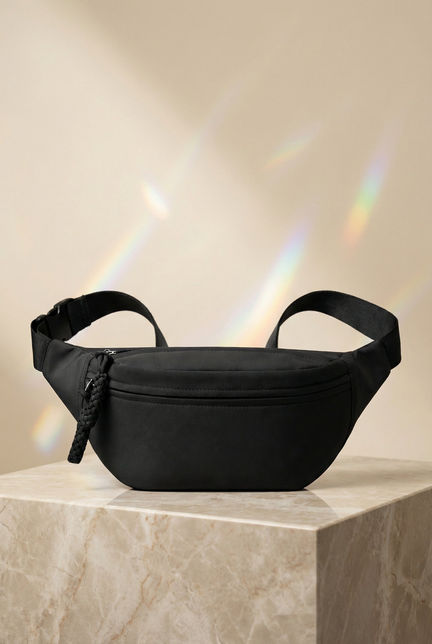 Model 06: THE STRIDE — Crossbody Belt Bag (Black)